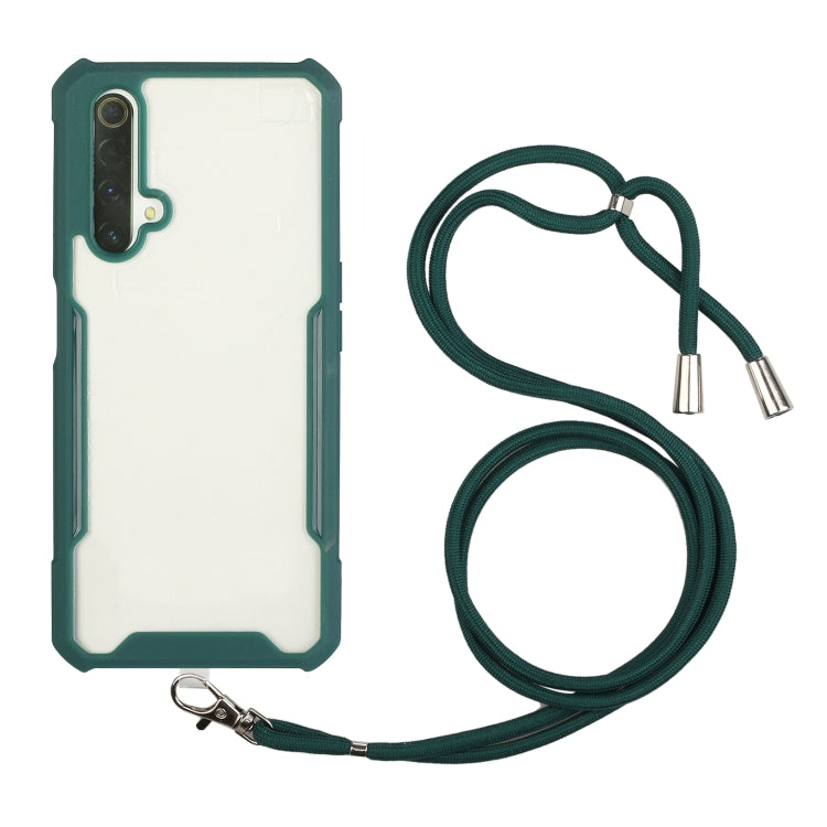 For OPPO Realme X50 5G Acrylic + Color TPU Shockproof Case with Neck Lanyard