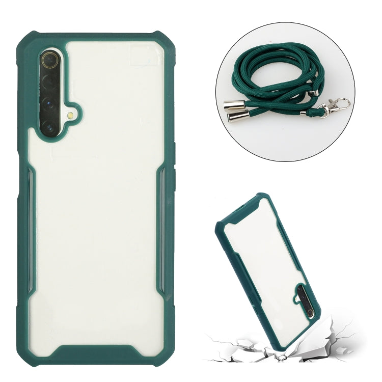 For OPPO Realme X50 5G Acrylic + Color TPU Shockproof Case with Neck Lanyard