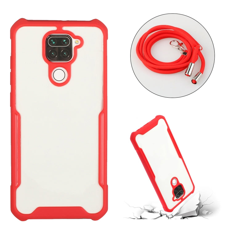 For Xiaomi Redmi Note 9 / 10X 4G Acrylic + Color TPU Shockproof Case with Neck Lanyard