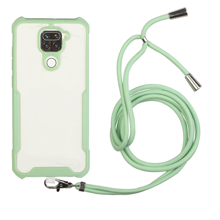 For Xiaomi Redmi Note 9 / 10X 4G Acrylic + Color TPU Shockproof Case with Neck Lanyard