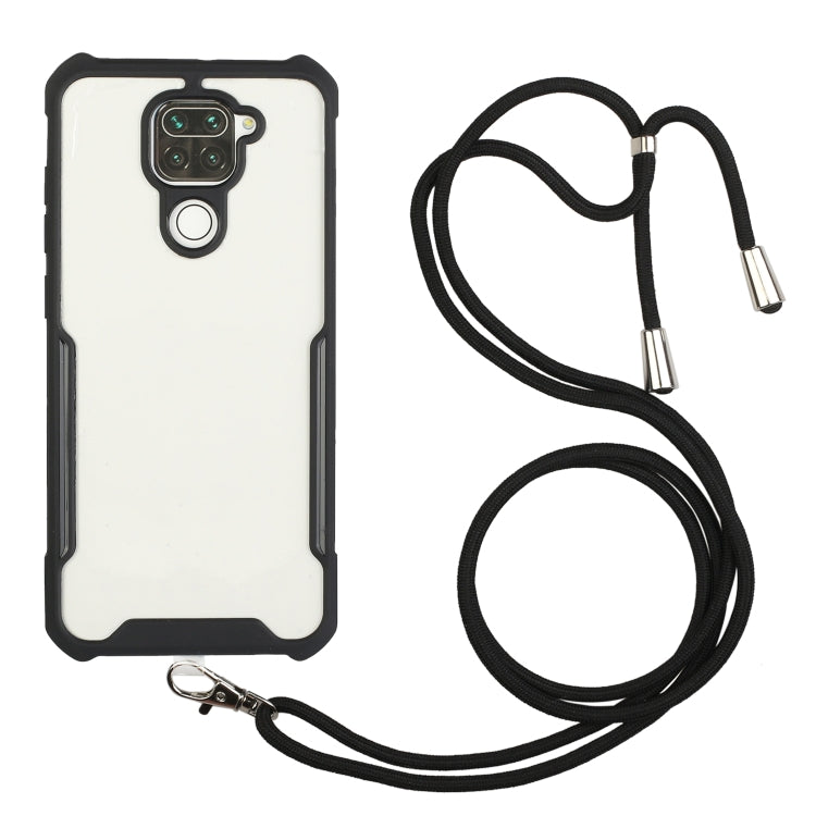 For Xiaomi Redmi Note 9 / 10X 4G Acrylic + Color TPU Shockproof Case with Neck Lanyard