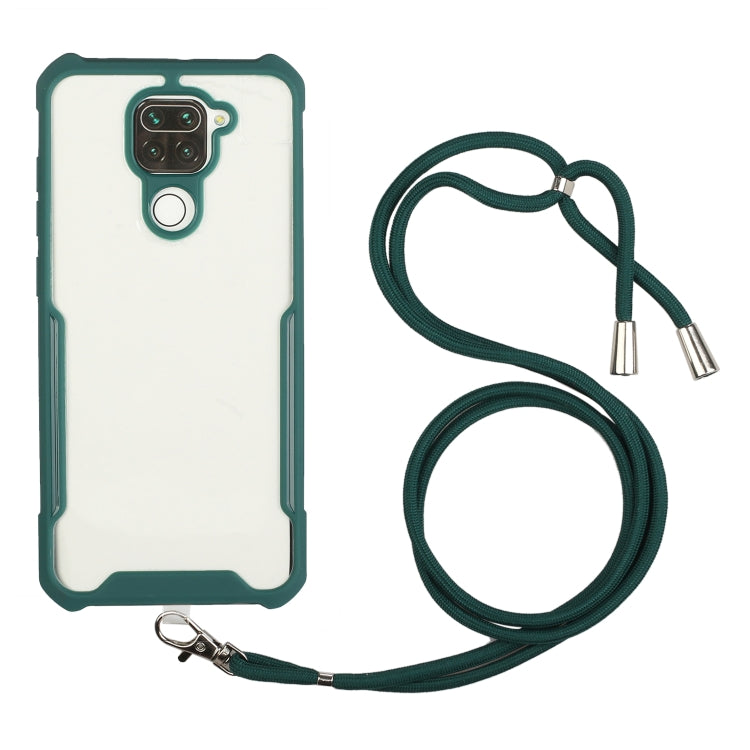 For Xiaomi Redmi Note 9 / 10X 4G Acrylic + Color TPU Shockproof Case with Neck Lanyard