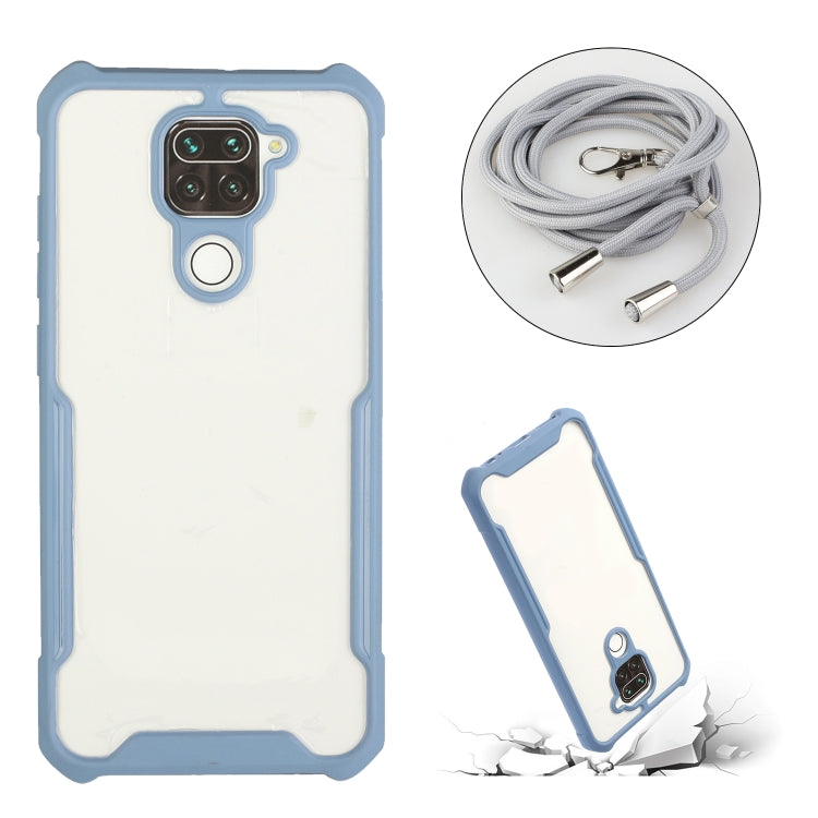 For Xiaomi Redmi Note 9 / 10X 4G Acrylic + Color TPU Shockproof Case with Neck Lanyard