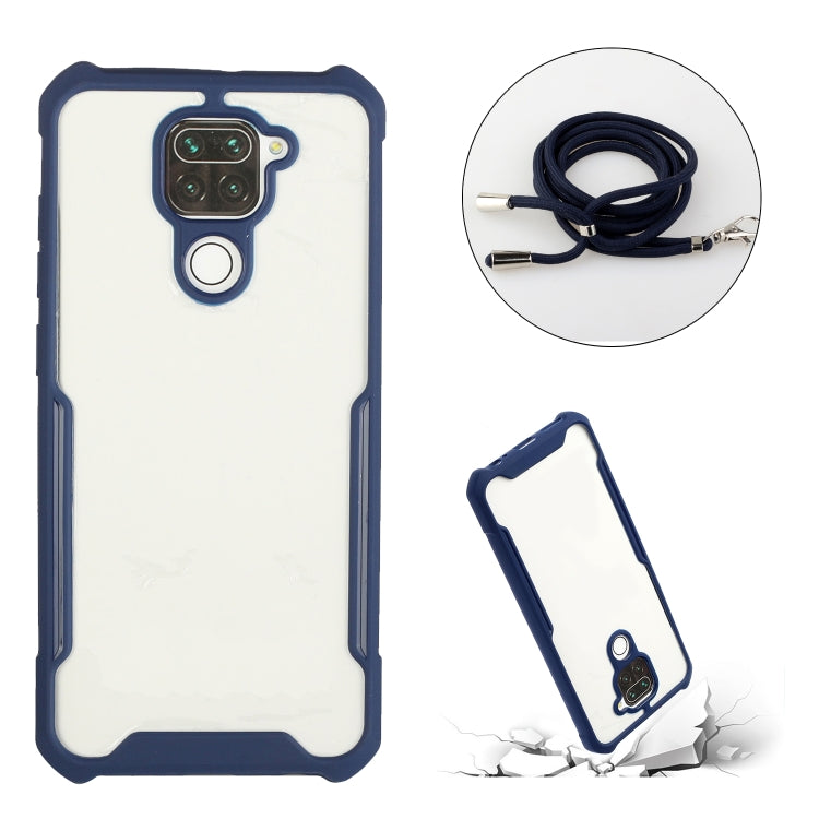 For Xiaomi Redmi Note 9 / 10X 4G Acrylic + Color TPU Shockproof Case with Neck Lanyard