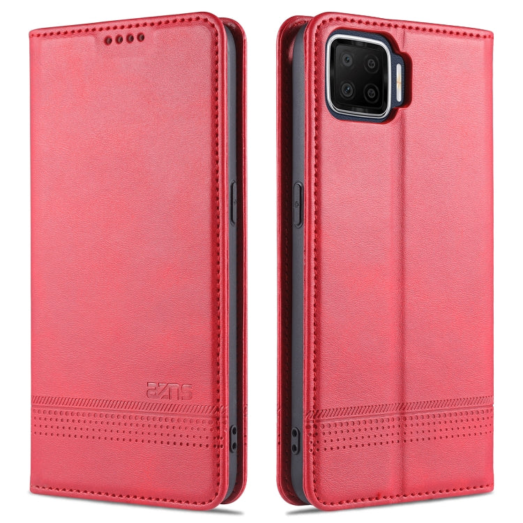 For Oppo F17 AZNS Magnetic Calf Texture Horizontal Flip Leather Case with Card Slots & Holder & Wallet