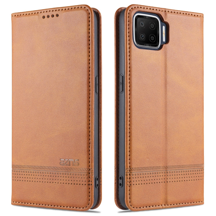 For Oppo F17 AZNS Magnetic Calf Texture Horizontal Flip Leather Case with Card Slots & Holder & Wallet