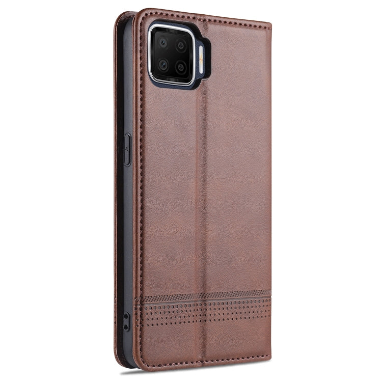 For Oppo F17 AZNS Magnetic Calf Texture Horizontal Flip Leather Case with Card Slots & Holder & Wallet