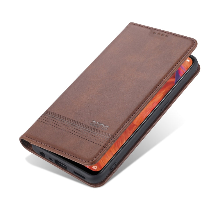 For Oppo F17 AZNS Magnetic Calf Texture Horizontal Flip Leather Case with Card Slots & Holder & Wallet