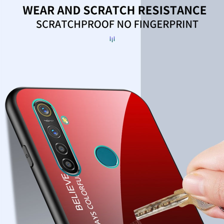 For OPPO Realme 5 Pro Gradient Color Glass Case