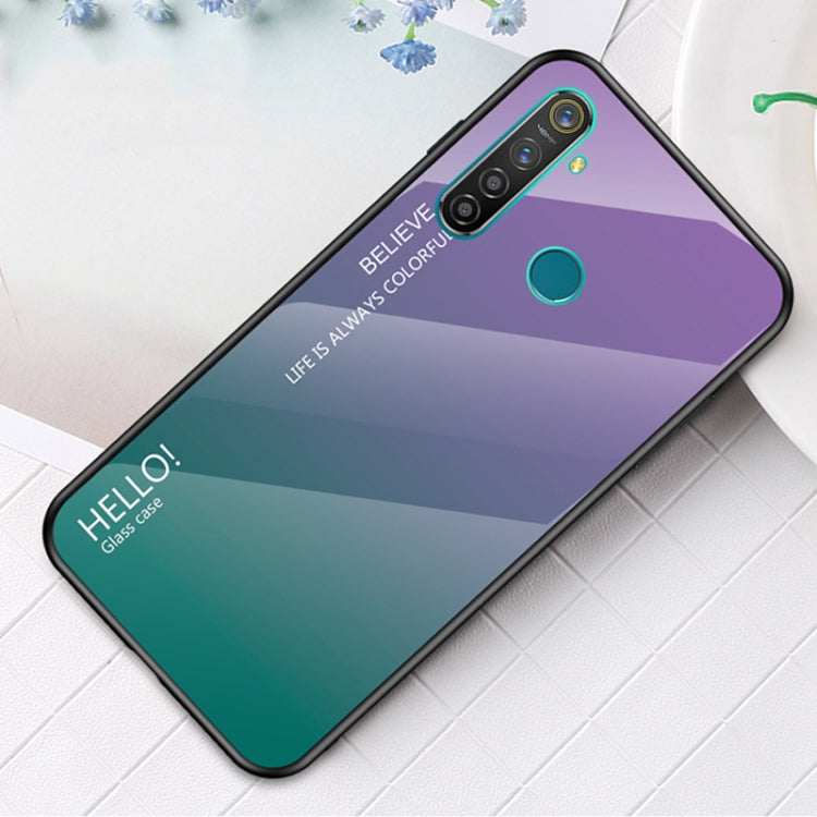 For OPPO Realme 5 Pro Gradient Color Glass Case