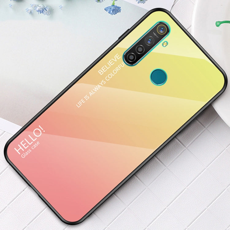 For OPPO Realme 5 Gradient Color Glass Case