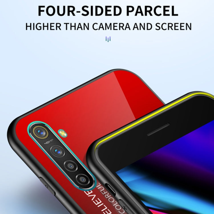 For OPPO Realme 5 Gradient Color Glass Case