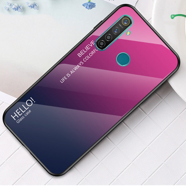 For OPPO Realme 5 Gradient Color Glass Case