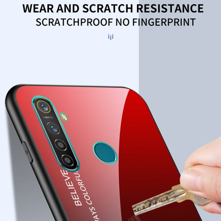 For OPPO Realme 5 Gradient Color Glass Case