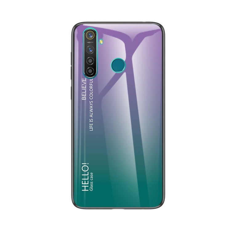 For OPPO Realme 5 Gradient Color Glass Case