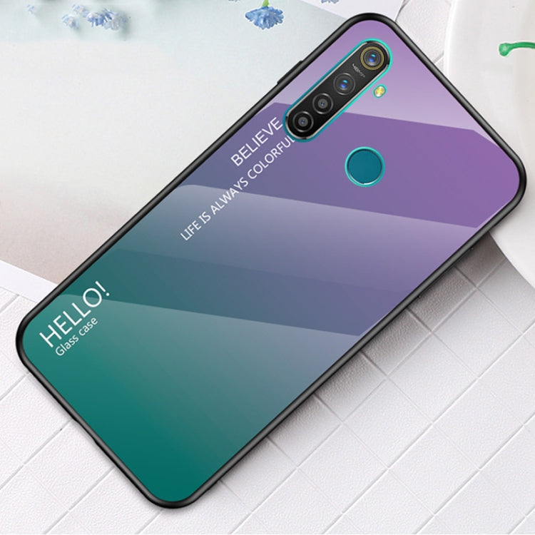For OPPO Realme 5 Gradient Color Glass Case