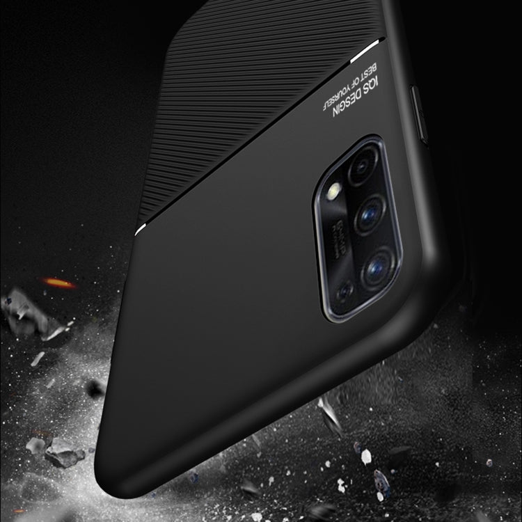 For OPPO Realme 7 Pro Classic Tilt Strip Grain Magnetic Shockproof PC + TPU Case