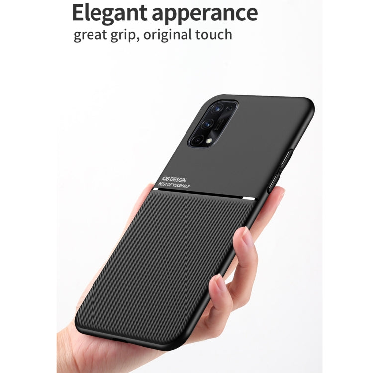 For OPPO Realme 7 5G Classic Tilt Strip Grain Magnetic Shockproof PC + TPU Case