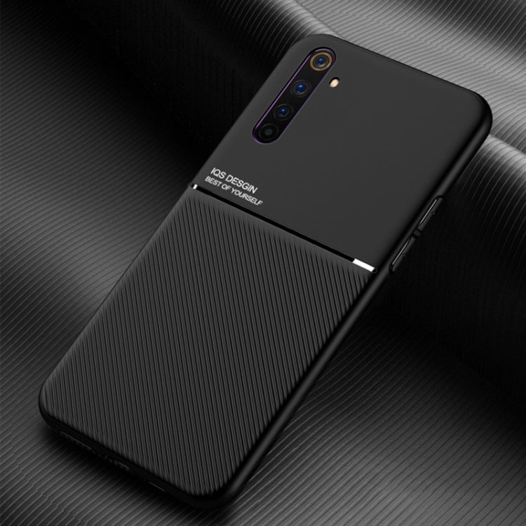 For OPPO Realme 6 Classic Tilt Strip Grain Magnetic Shockproof PC + TPU Case