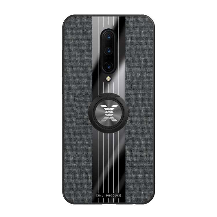 For OnePlus 7 Pro XINLI Stitching Cloth Texture Shockproof TPU Protective Case with Ring Holder