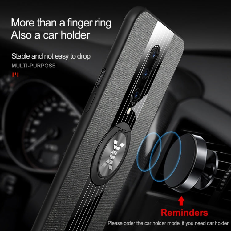 For OnePlus 7 Pro XINLI Stitching Cloth Texture Shockproof TPU Protective Case with Ring Holder