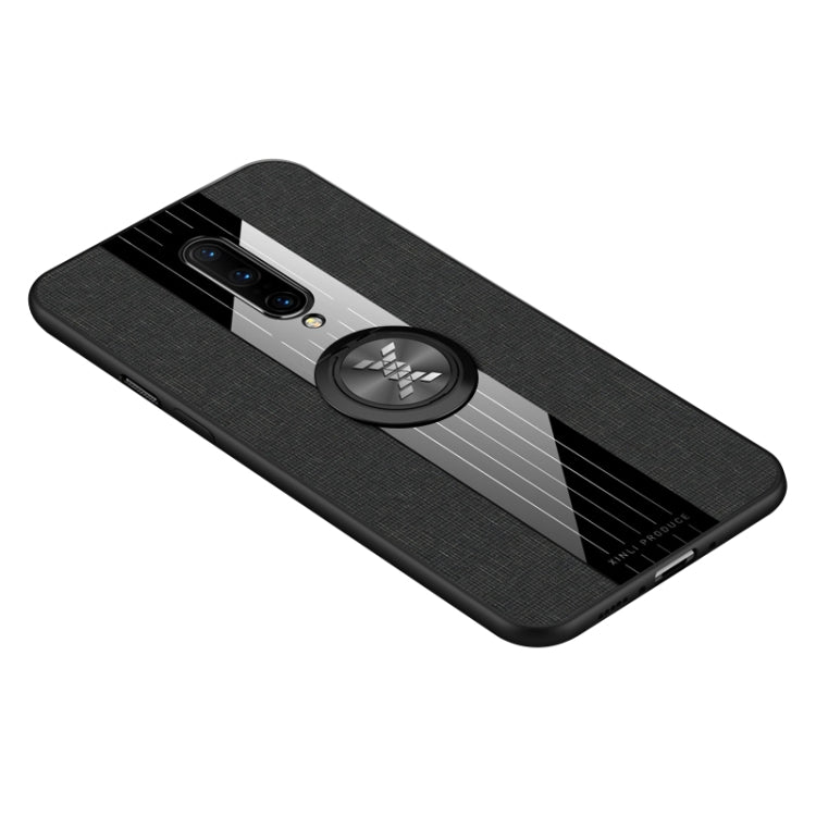 For OnePlus 7 Pro XINLI Stitching Cloth Texture Shockproof TPU Protective Case with Ring Holder