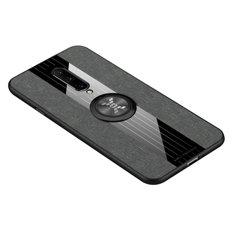 For OnePlus 7 Pro XINLI Stitching Cloth Texture Shockproof TPU Protective Case with Ring Holder
