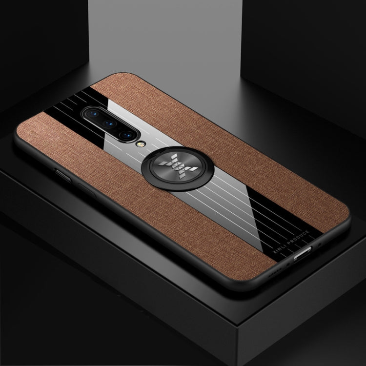 For OnePlus 7 Pro XINLI Stitching Cloth Texture Shockproof TPU Protective Case with Ring Holder