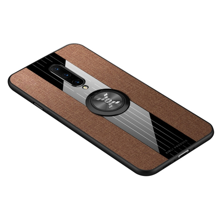 For OnePlus 7 Pro XINLI Stitching Cloth Texture Shockproof TPU Protective Case with Ring Holder