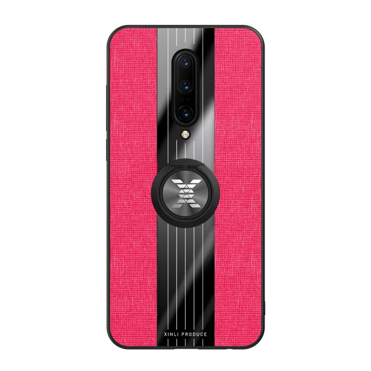 For OnePlus 7 Pro XINLI Stitching Cloth Texture Shockproof TPU Protective Case with Ring Holder