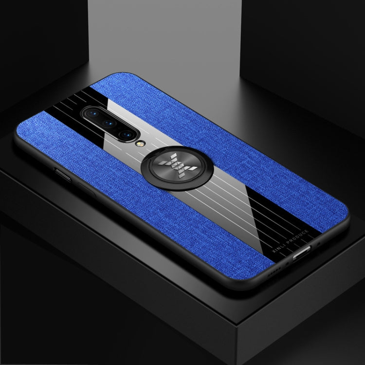 For OnePlus 7 Pro XINLI Stitching Cloth Texture Shockproof TPU Protective Case with Ring Holder