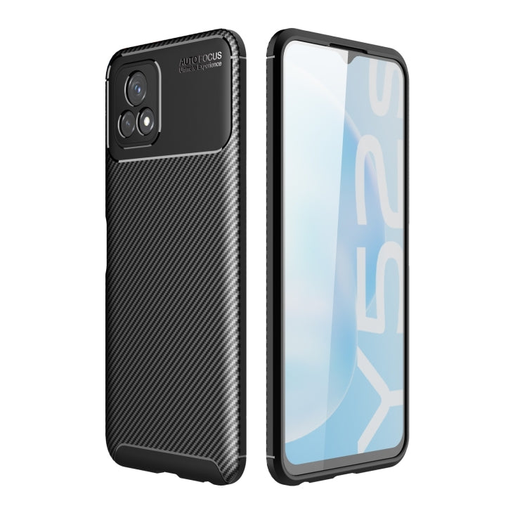 For vivo Y52s / iQOO U3 Carbon Fiber Texture Shockproof TPU Case