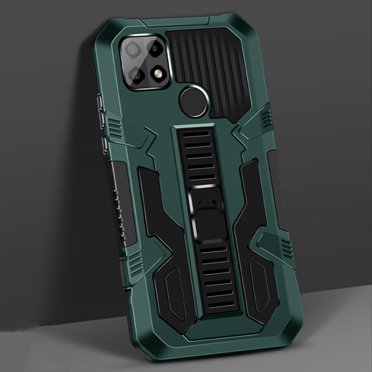 For OPPO A15 Vanguard Warrior All Inclusive Double-color Shockproof TPU + PC Protective Case with Holder