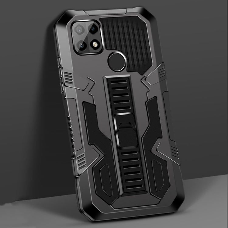 For OPPO A15 Vanguard Warrior All Inclusive Double-color Shockproof TPU + PC Protective Case with Holder