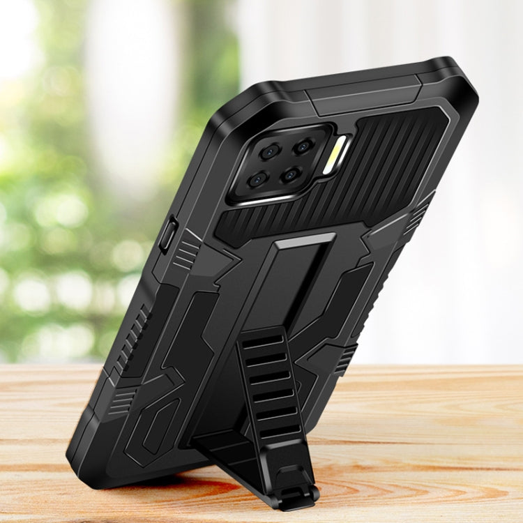 For OPPO A15 Vanguard Warrior All Inclusive Double-color Shockproof TPU + PC Protective Case with Holder