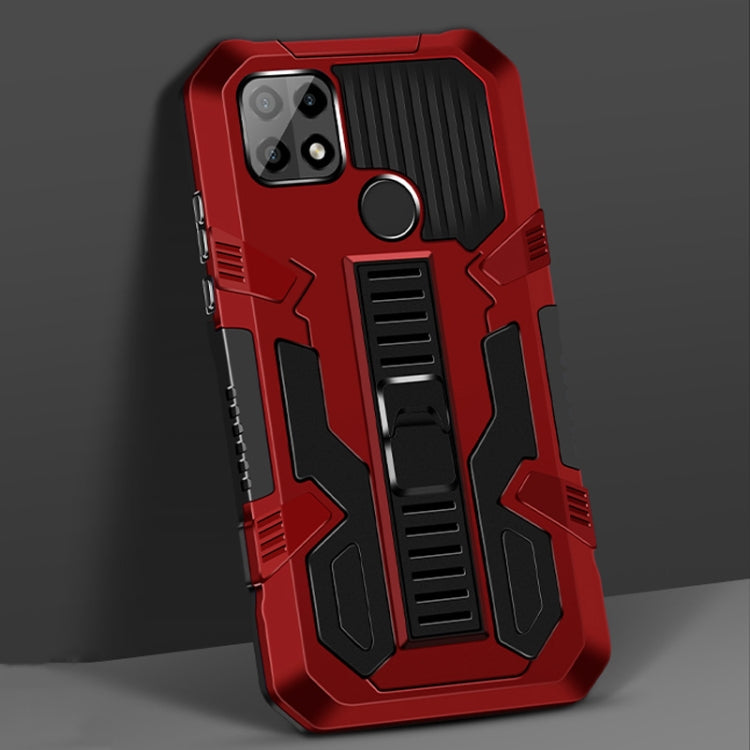 For OPPO A15 Vanguard Warrior All Inclusive Double-color Shockproof TPU + PC Protective Case with Holder