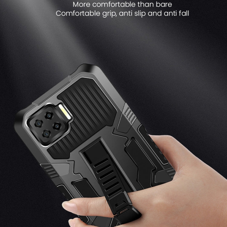 For OPPO A73 Vanguard Warrior All Inclusive Double-color Shockproof TPU + PC Protective Case with Holder