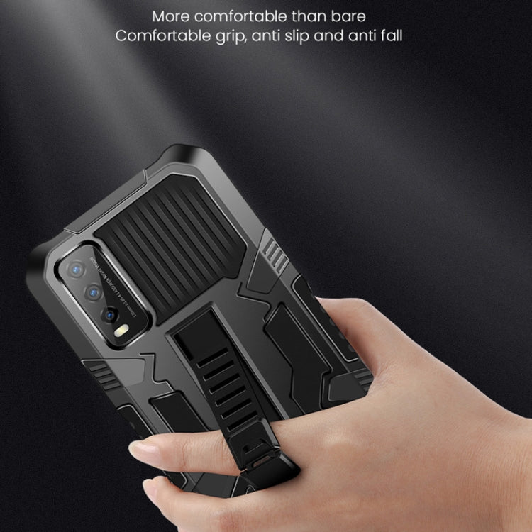 For vivo V19 Vanguard Warrior All Inclusive Double-color Shockproof TPU + PC Protective Case with Holder