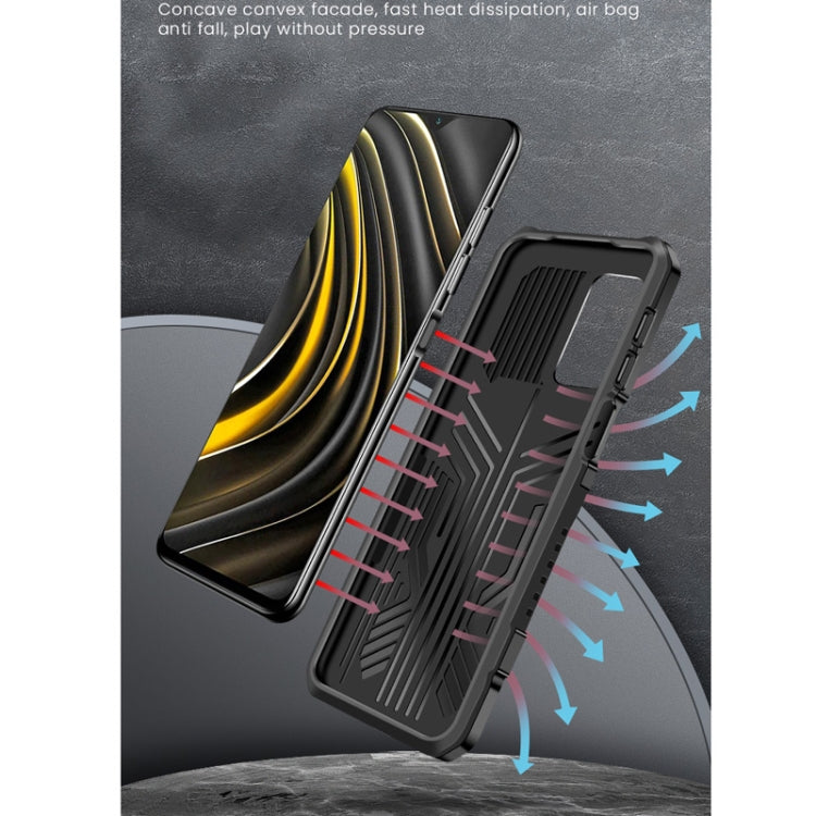 For Xiaomi Redmi Note 9S Vanguard Warrior All Inclusive Double-color Shockproof TPU + PC Protective Case with Holder