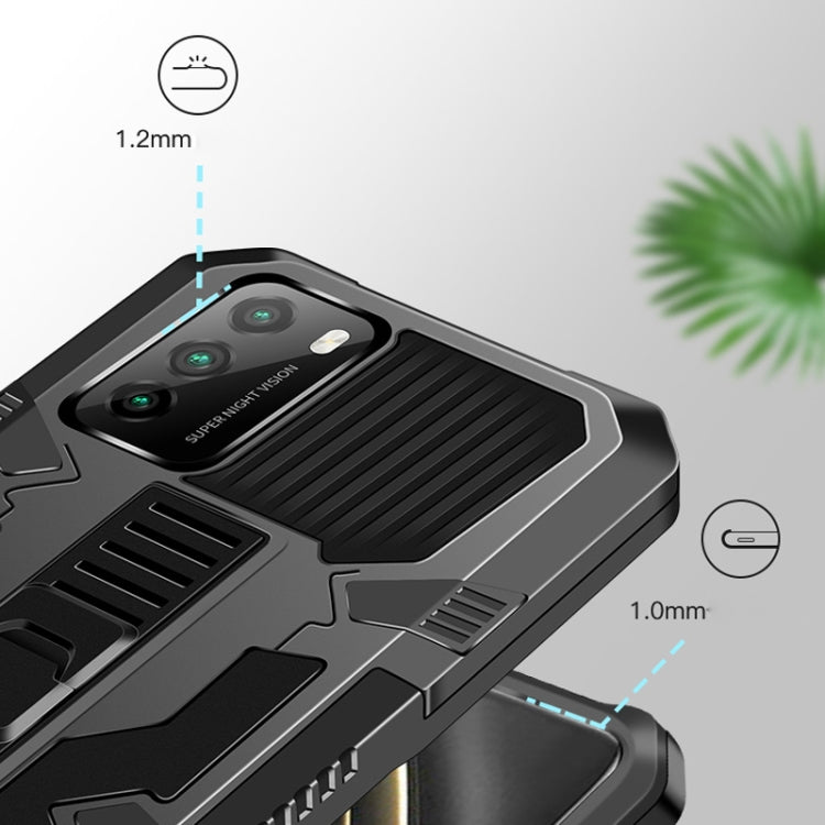 For Xiaomi Redmi Note 9S Vanguard Warrior All Inclusive Double-color Shockproof TPU + PC Protective Case with Holder