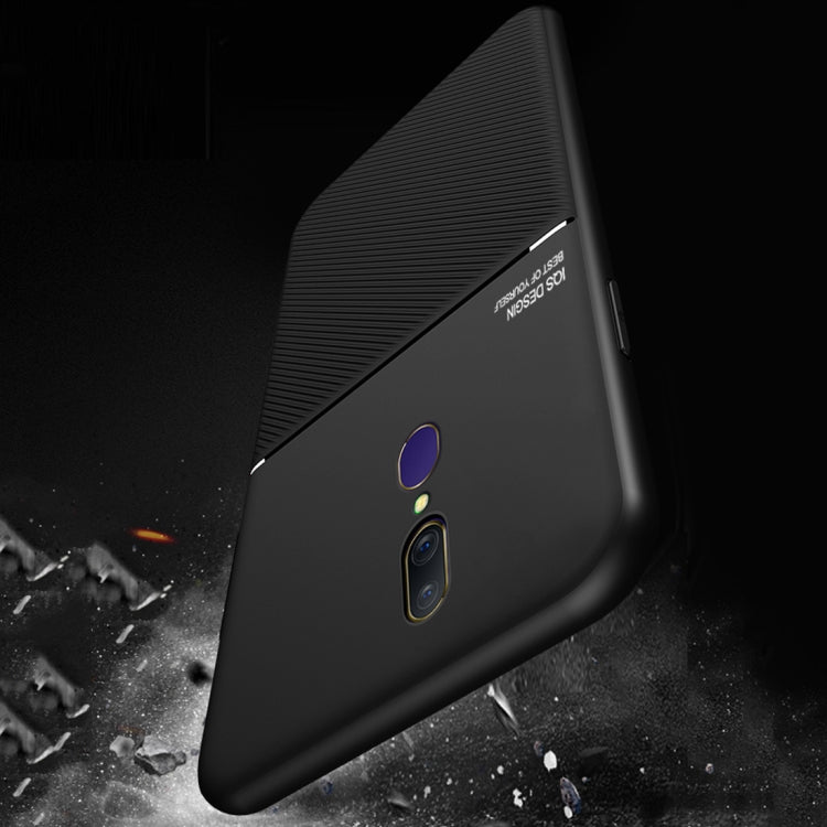 For OPPO A9 & A9x Classic Tilt Strip Grain Magnetic Shockproof PC + TPU Case