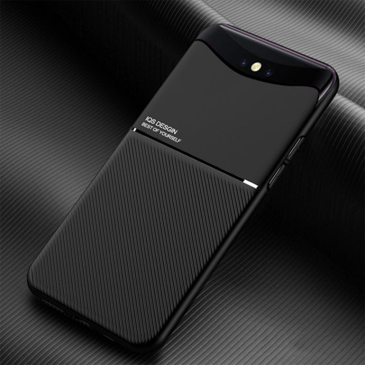 For OPPO Find X Classic Tilt Strip Grain Magnetic Shockproof PC + TPU Case