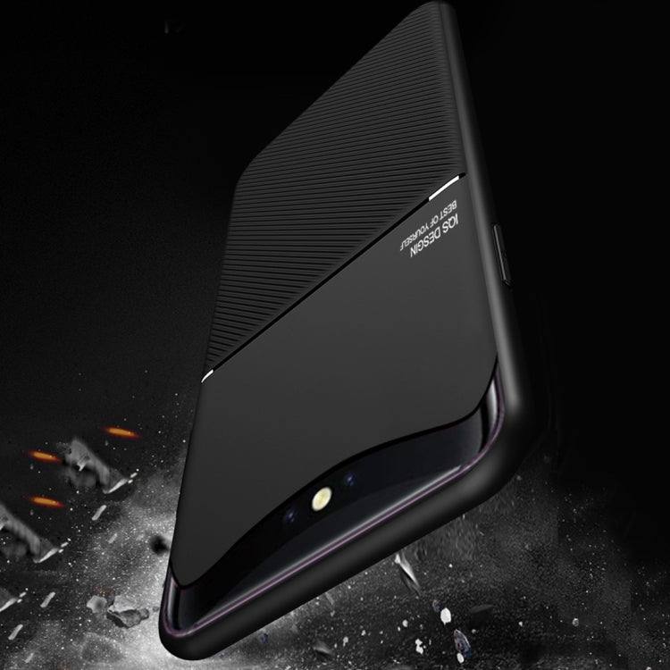 For OPPO Find X Classic Tilt Strip Grain Magnetic Shockproof PC + TPU Case