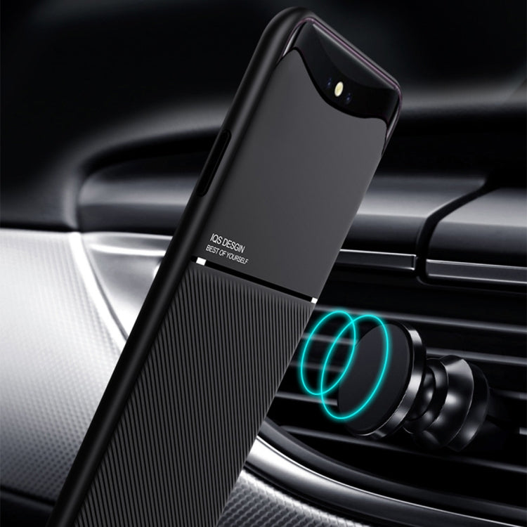 For OPPO Find X Classic Tilt Strip Grain Magnetic Shockproof PC + TPU Case