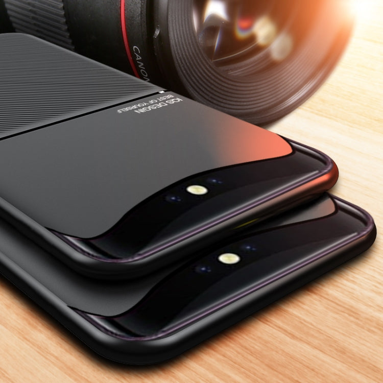 For OPPO Find X Classic Tilt Strip Grain Magnetic Shockproof PC + TPU Case