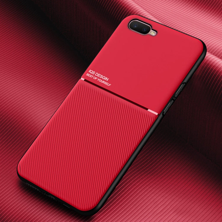 For OPPO K1 Classic Tilt Strip Grain Magnetic Shockproof PC + TPU Case