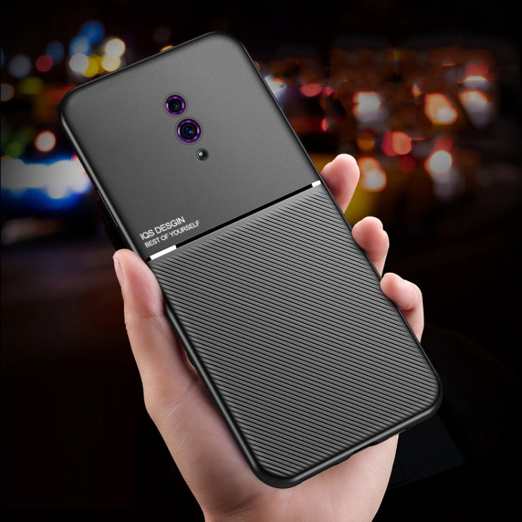 For OPPO K3 Classic Tilt Strip Grain Magnetic Shockproof PC + TPU Case