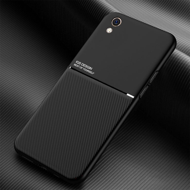 For OPPO R9 Classic Tilt Strip Grain Magnetic Shockproof PC + TPU Case