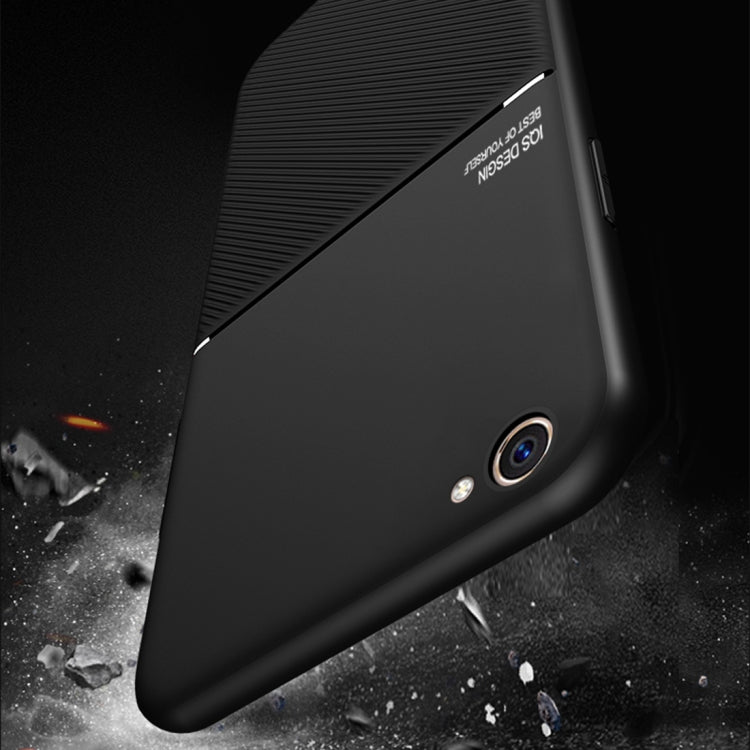 For OPPO R9s Classic Tilt Strip Grain Magnetic Shockproof PC + TPU Case