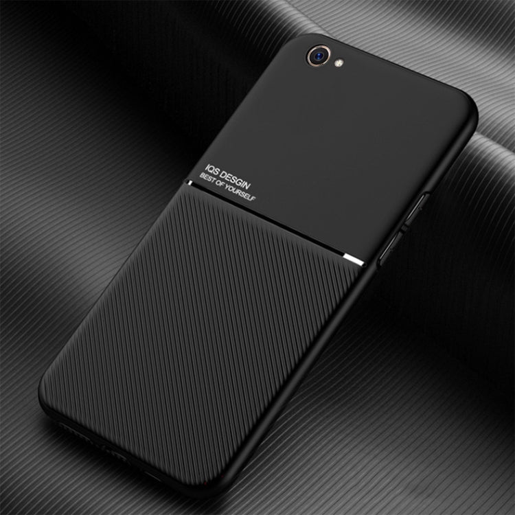 For OPPO R9s Plus Classic Tilt Strip Grain Magnetic Shockproof PC + TPU Case